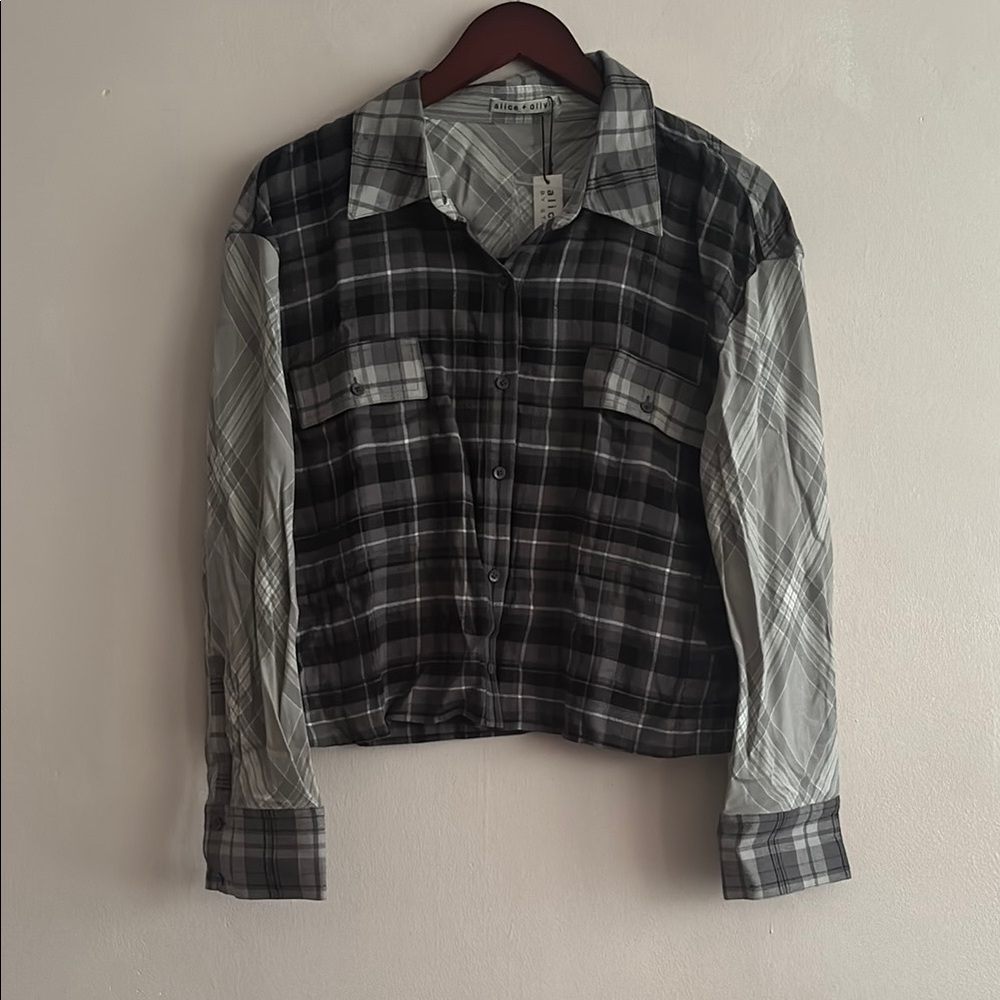 Alice + Olivia Plaid Button Down Shirt